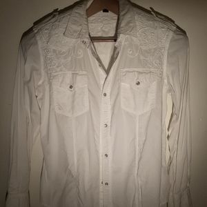 Cool Pop Icon white fancy western shirt
